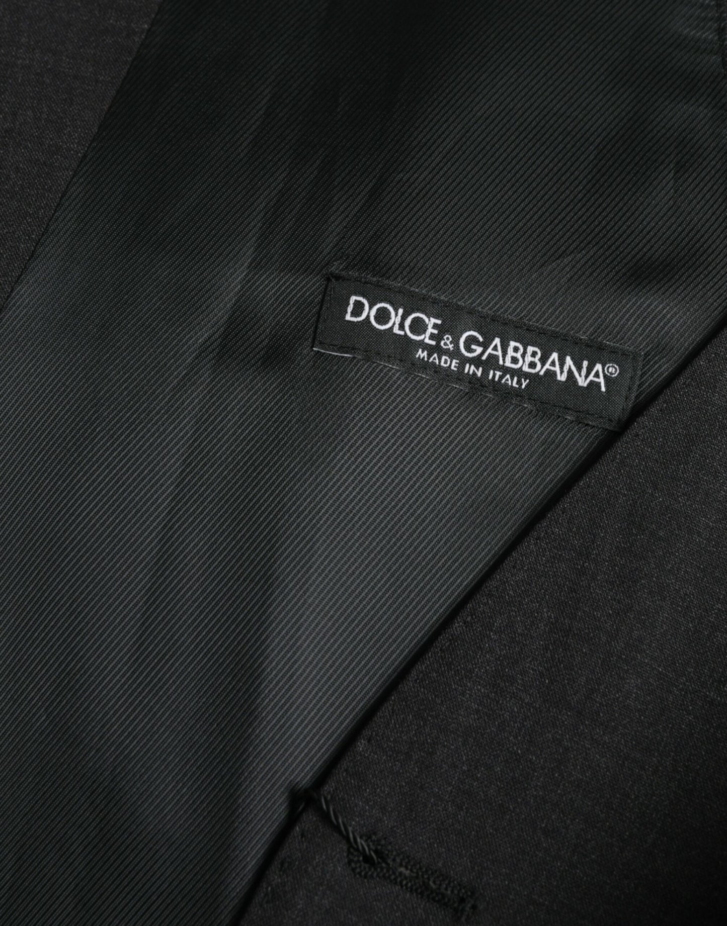 Dolce & Gabbana Black Cotton Waistcoat Dress Formal Vest IT50 / L