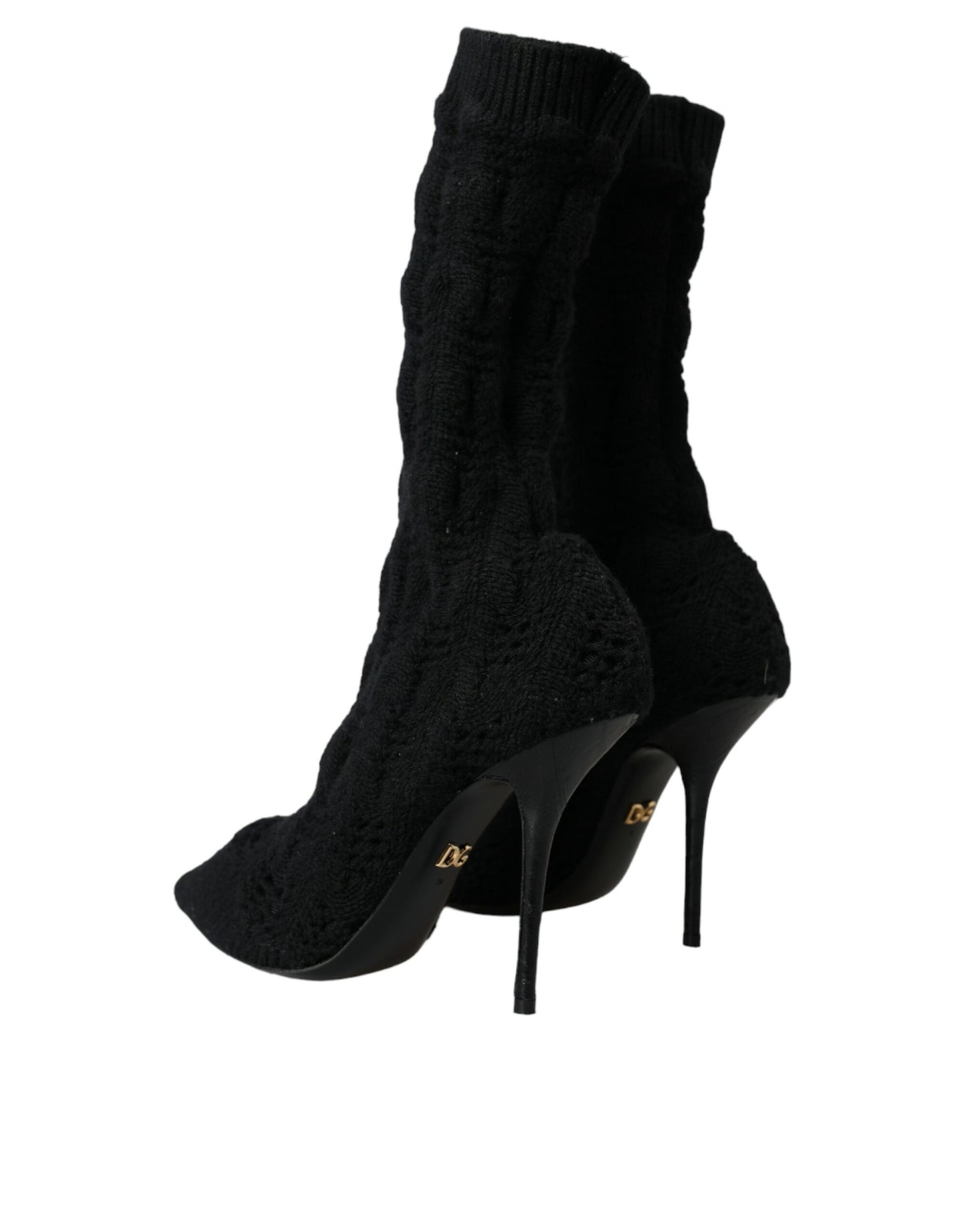 Dolce & Gabbana Black Stiletto Heels Mid Calf Boots Shoes EU39 / US8.5