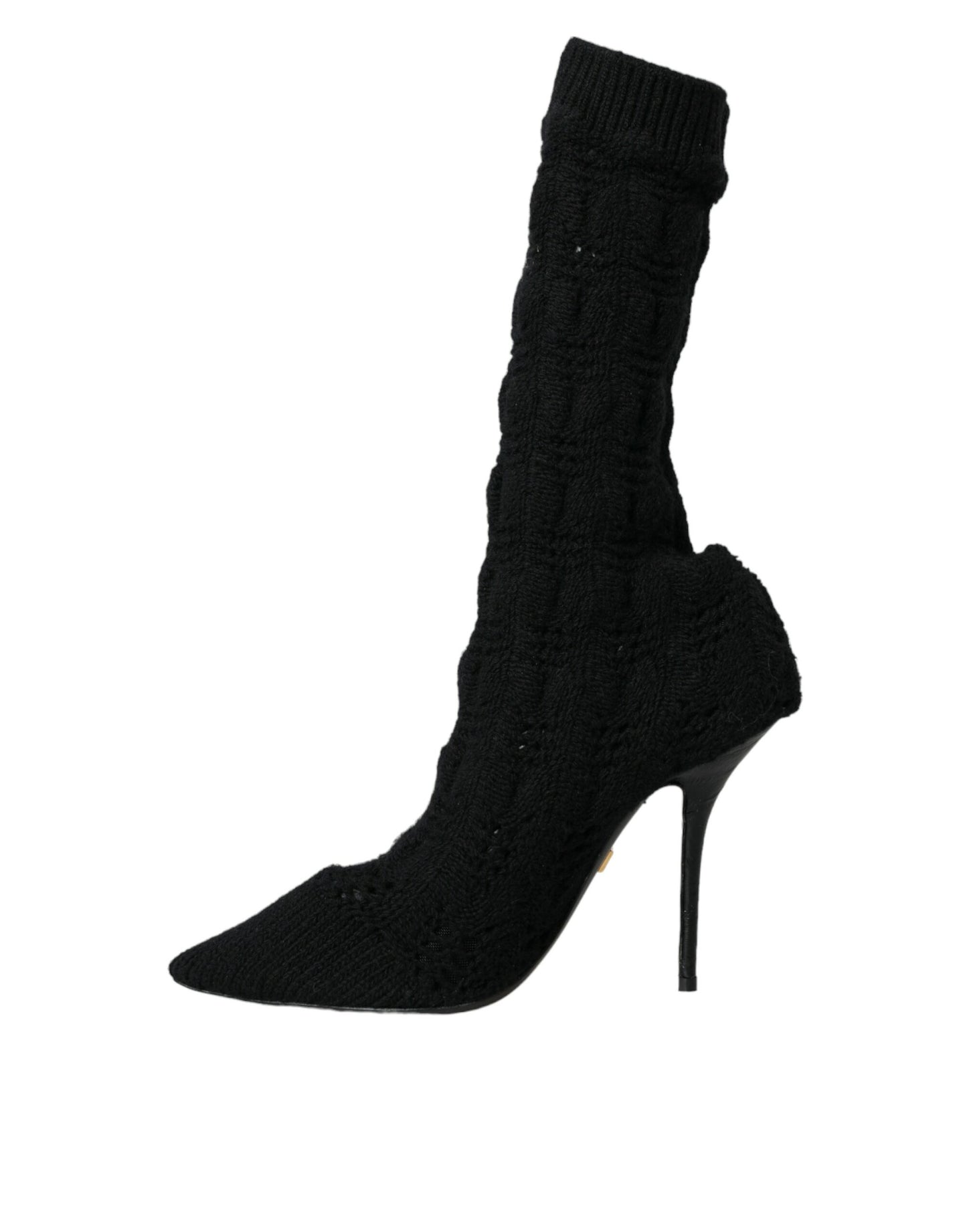 Dolce & Gabbana Black Stiletto Heels Mid Calf Boots Shoes EU39 / US8.5