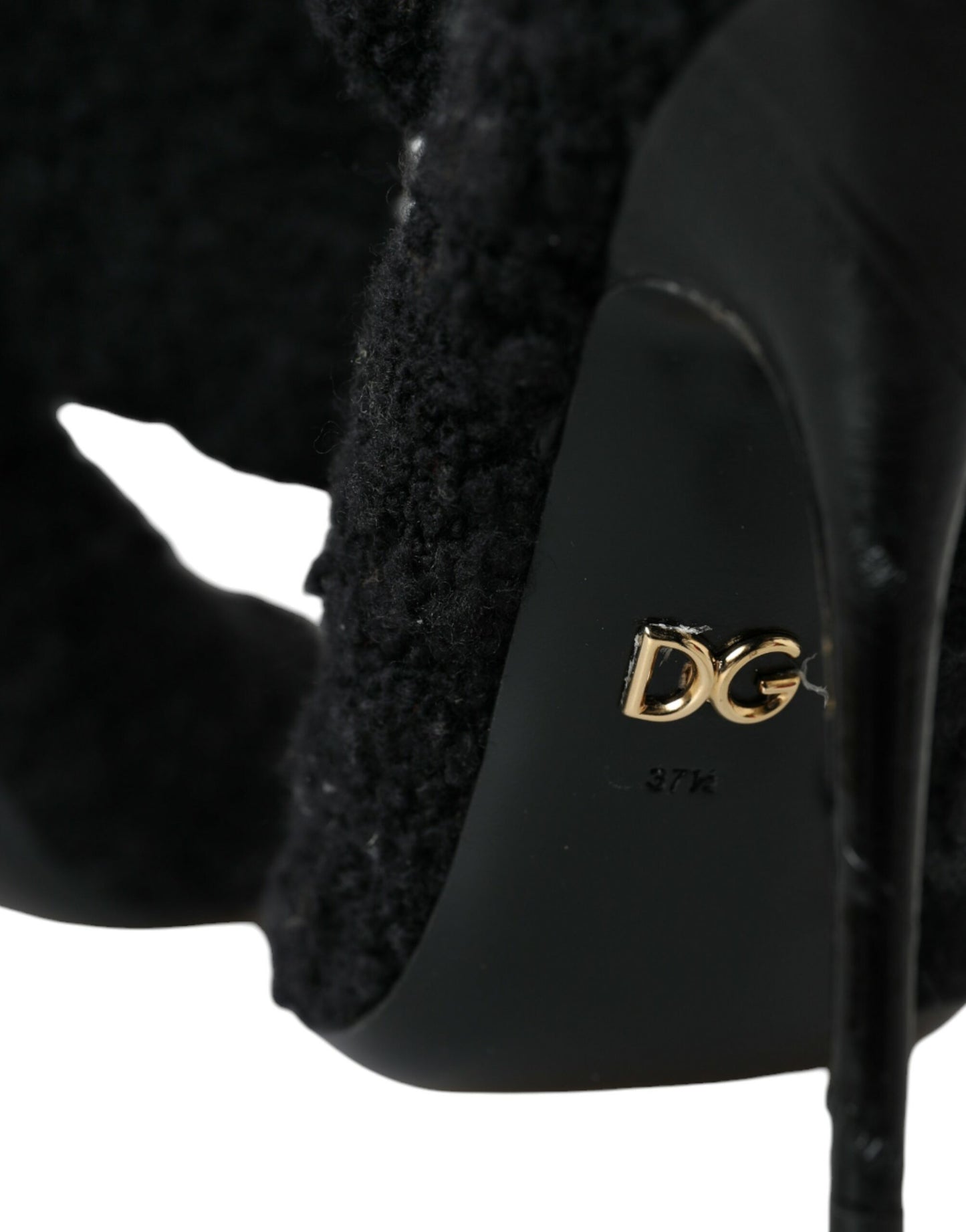 Dolce & Gabbana Black Stiletto Heels Mid Calf Boots Shoes EU37.5 / US7