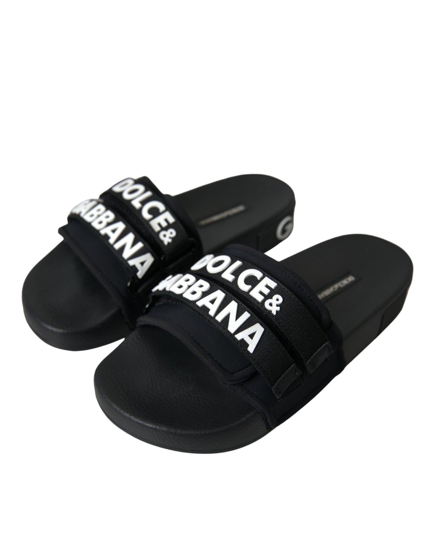 Dolce & Gabbana Black Neoprene Slides Flats Beachwear Shoes EU35 / US4.5