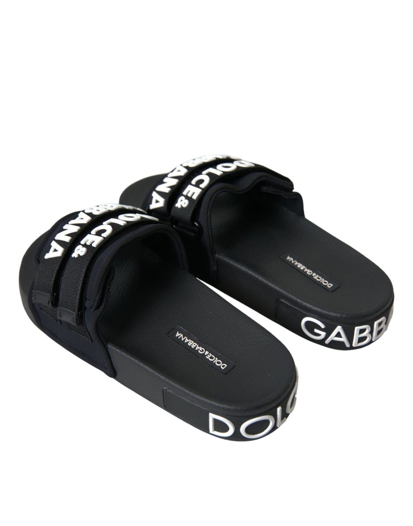 Dolce & Gabbana Black Neoprene Slides Flats Beachwear Shoes EU35 / US4.5