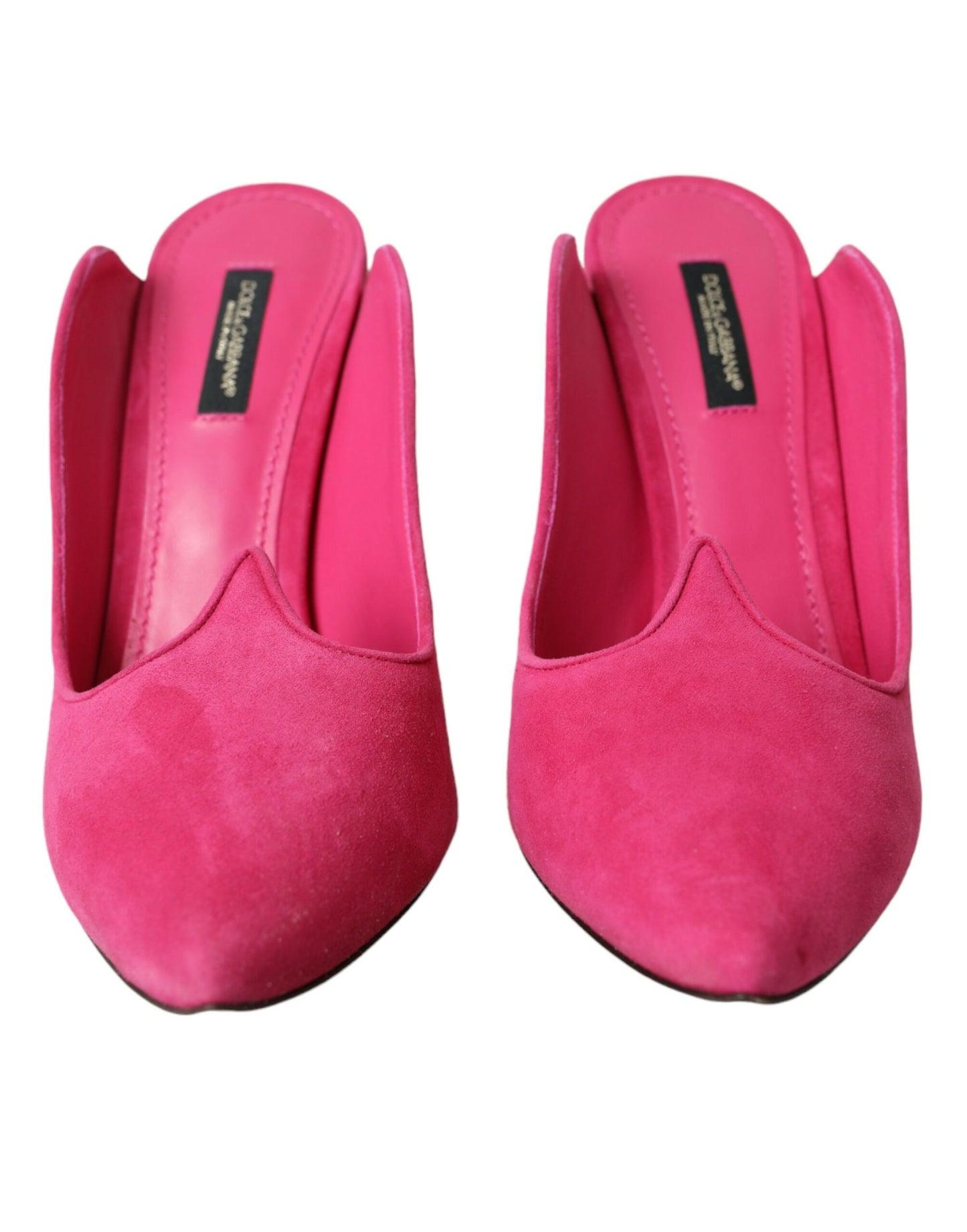 Dolce & Gabbana Fuchsia Suede Leather Mules Sandals Shoes EU39 / US8.5