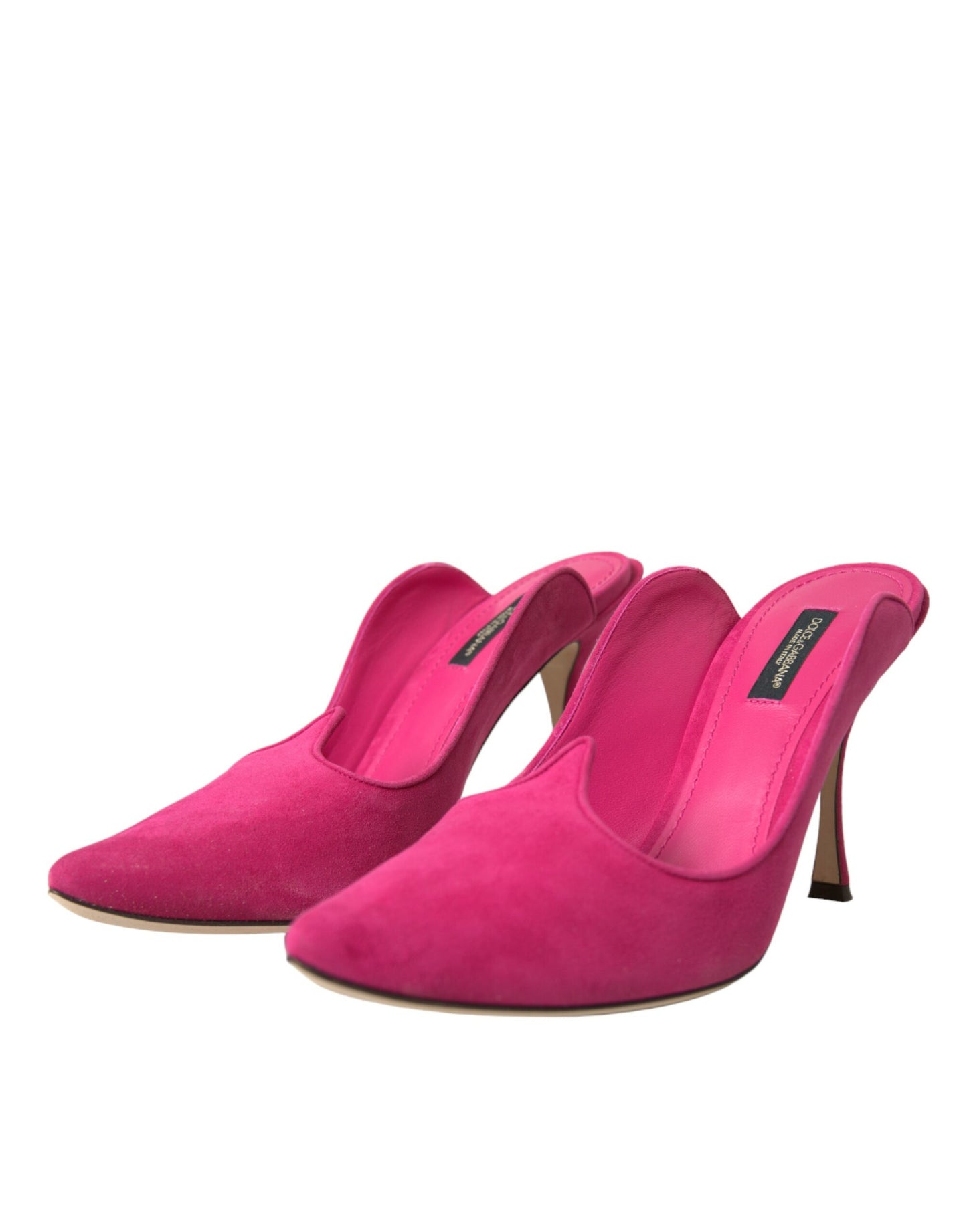 Dolce & Gabbana Fuchsia Suede Leather Mules Sandals Shoes EU39 / US8.5