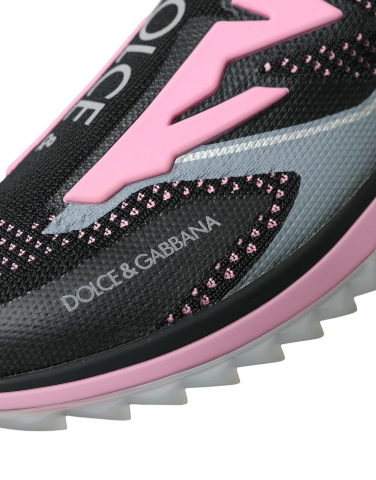 Dolce & Gabbana Black Pink Slip On Sorrento Sneakers Shoes EU39.5 / US9