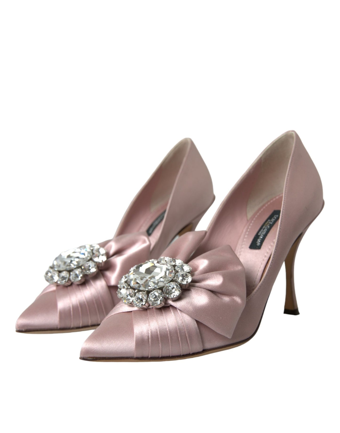 Dolce & Gabbana Pink Satin Crystal High Heels Pumps Shoes EU36 / US5.5