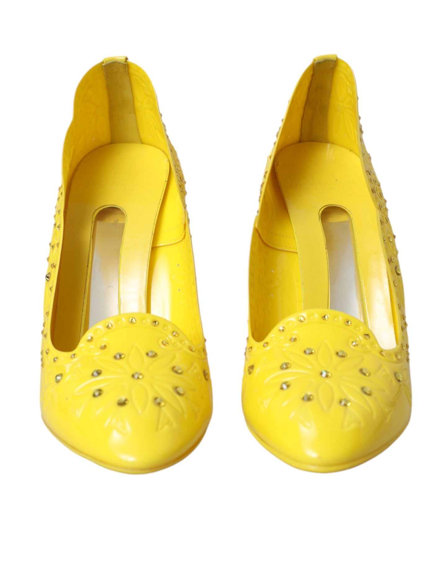 Dolce & Gabbana Yellow Crystal CINDERELLA Heels Pumps Shoes EU40 / US9.5