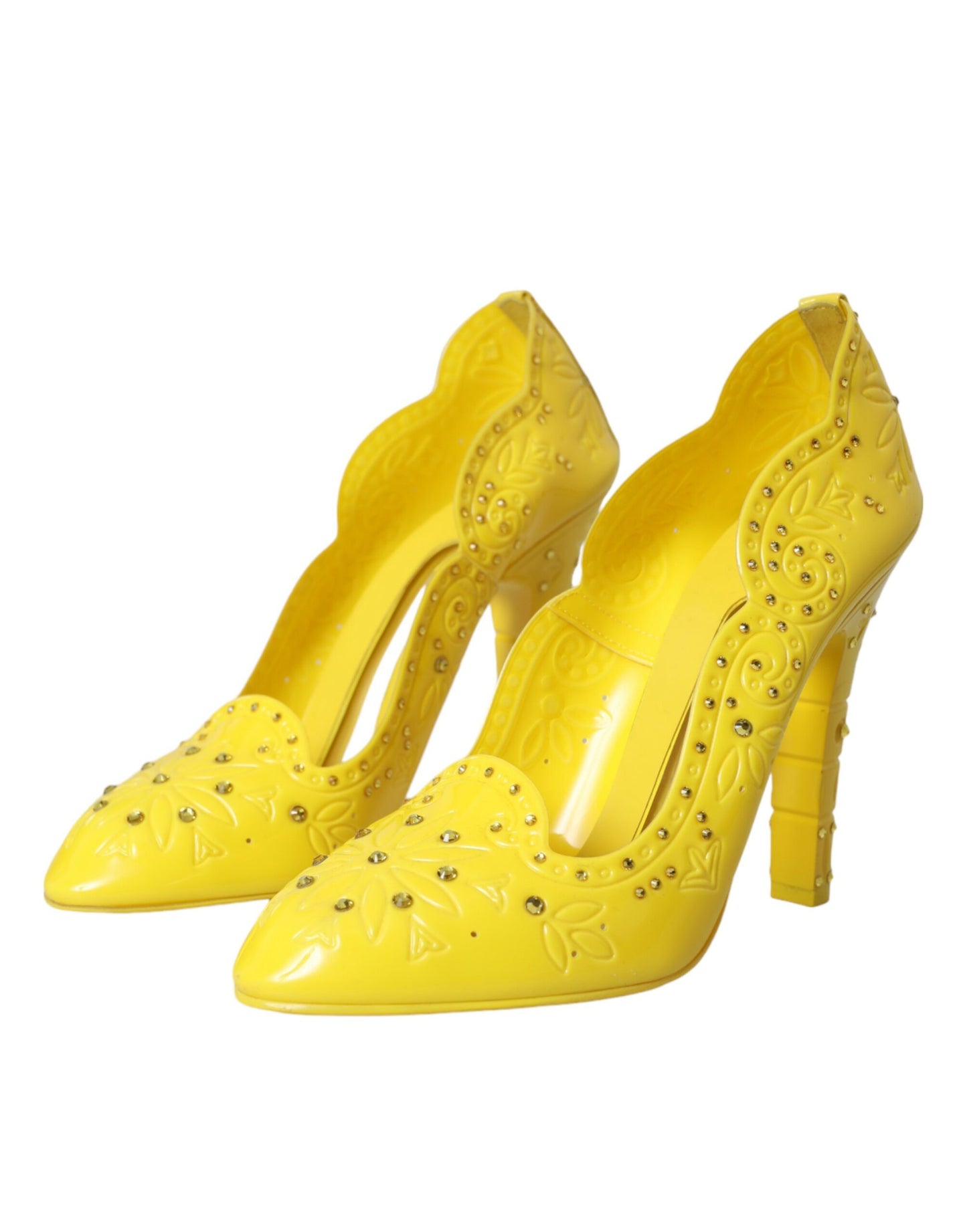 Dolce & Gabbana Yellow Crystal CINDERELLA Heels Pumps Shoes EU40 / US9.5