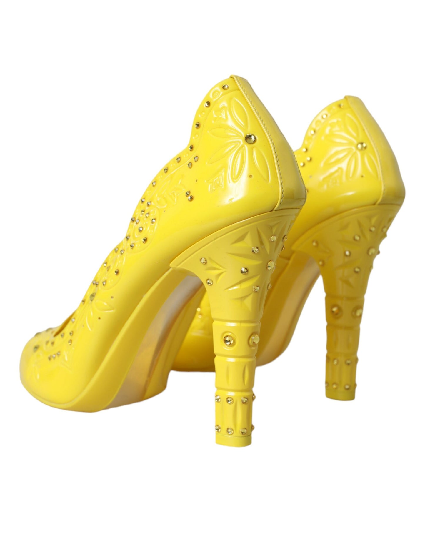 Dolce & Gabbana Yellow Crystal CINDERELLA Heels Pumps Shoes EU40 / US9.5