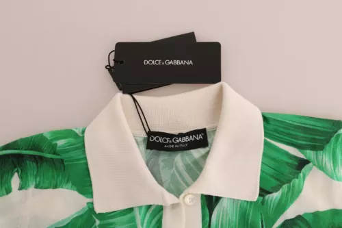 Dolce & Gabbana Green Banana Print Silk Polo T-shirt IT38 / XS