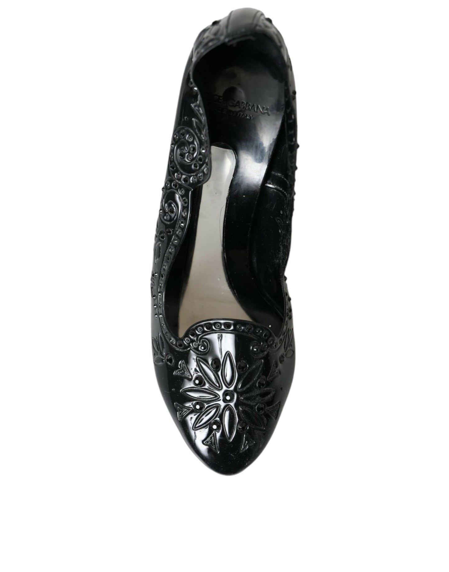 Dolce & Gabbana Black Crystal CINDERELLA Heels Pumps Shoes EU40 / US9.5