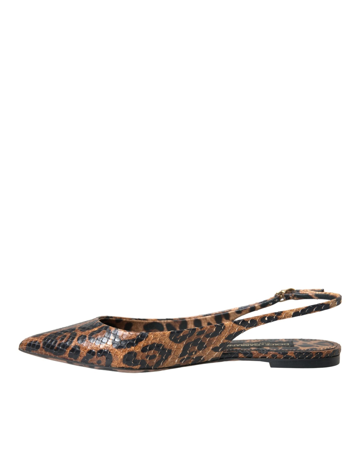 Dolce & Gabbana Brown Leopard Exotic Skin Slingback Shoes EU39 / US8.5