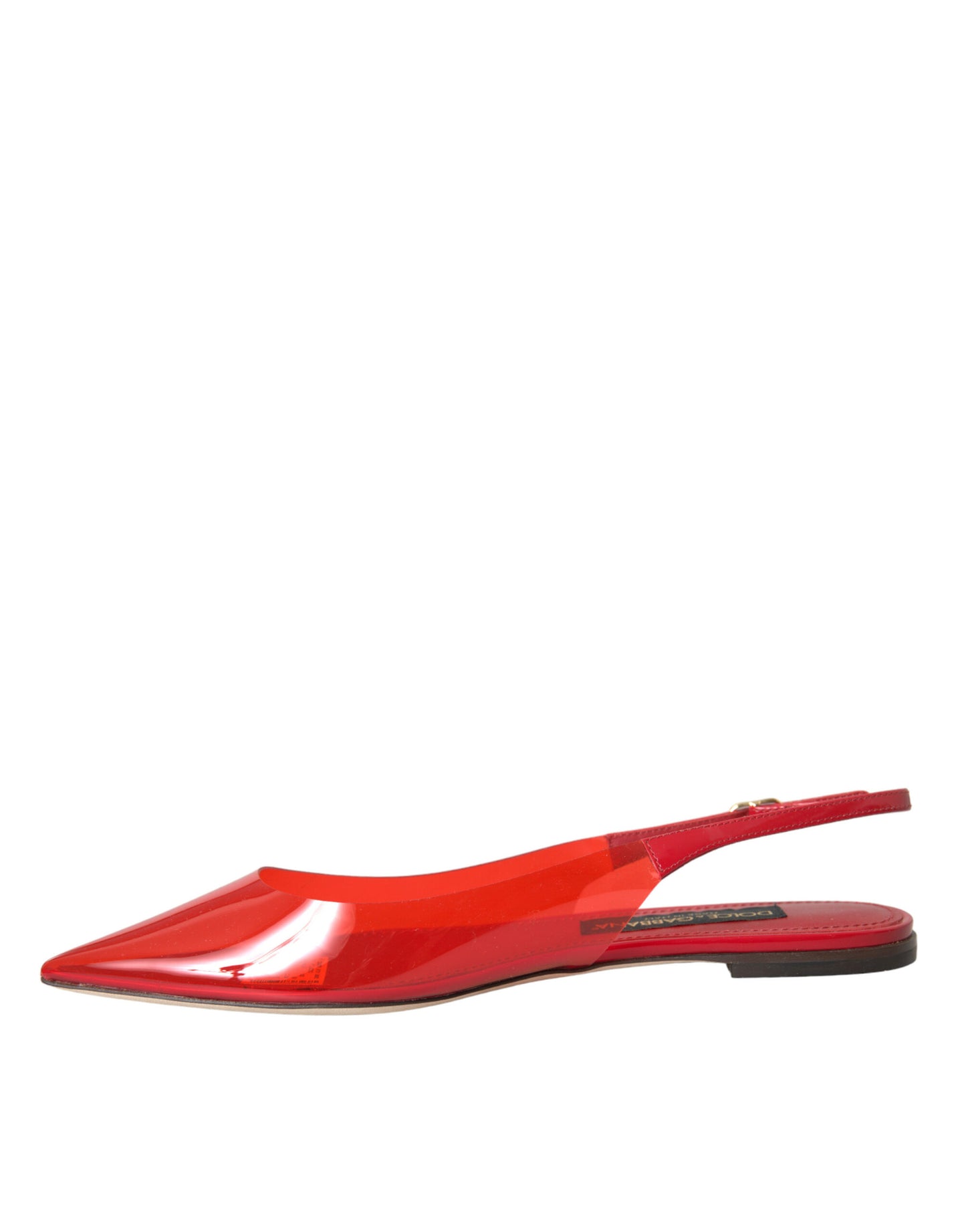 Dolce & Gabbana Red PVC Slingback Clear Flats Sandals Shoes EU39 / US8.5