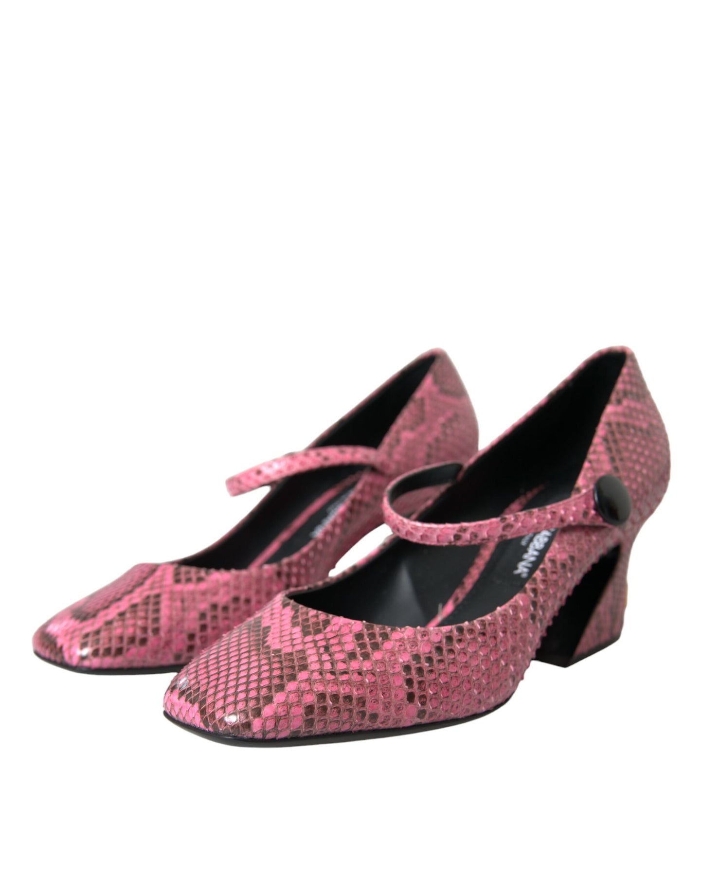 Dolce & Gabbana Pink Python Leather Mary Jane Heels Shoes EU39 / US8.5