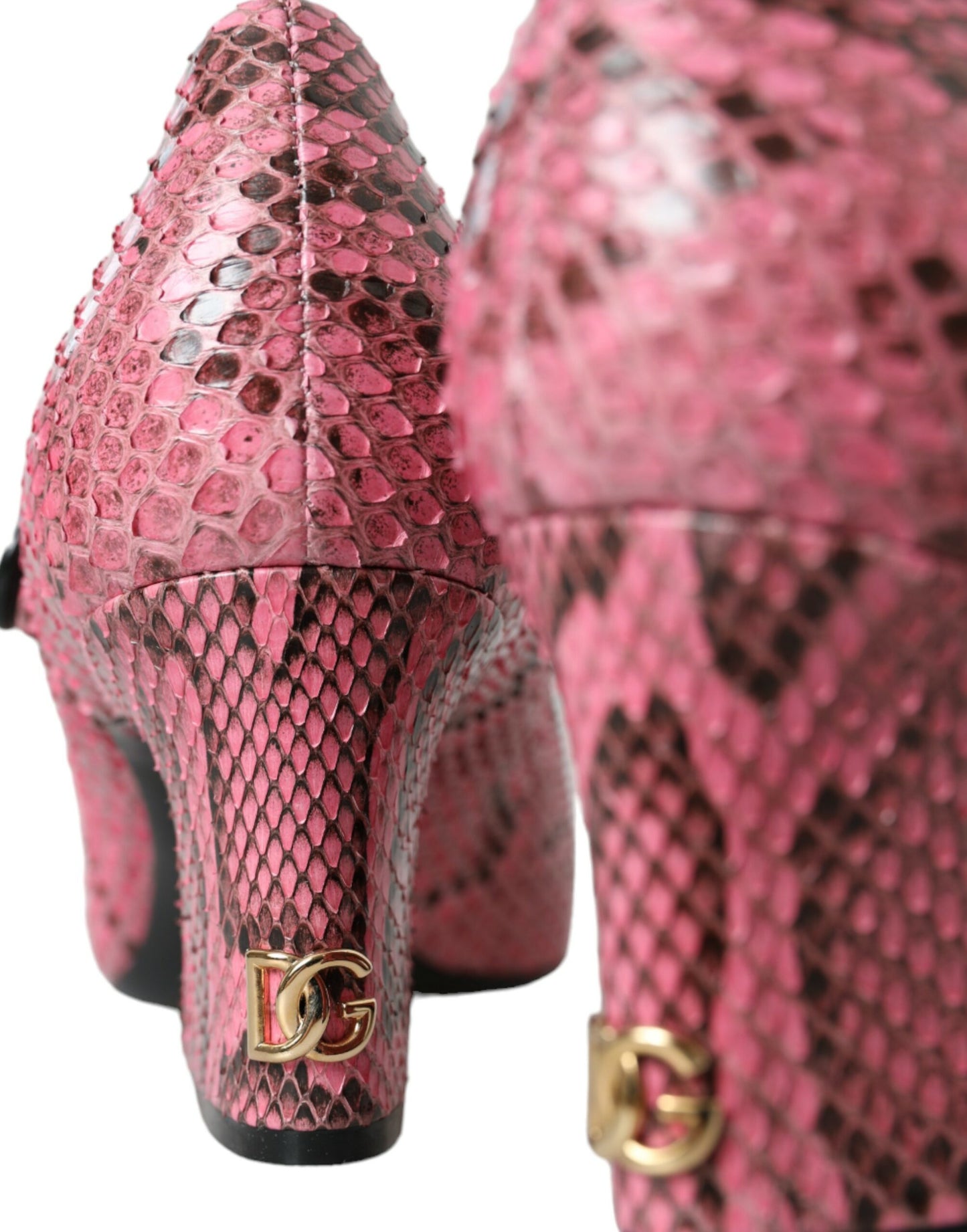 Dolce & Gabbana Pink Python Leather Mary Jane Heels Shoes EU39 / US8.5