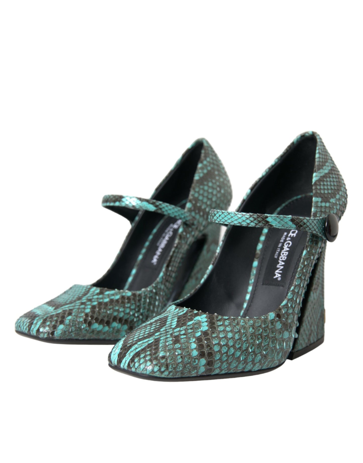 Dolce & Gabbana Aqua Python Leather Mary Jane Pumps Shoes EU39/US8.5