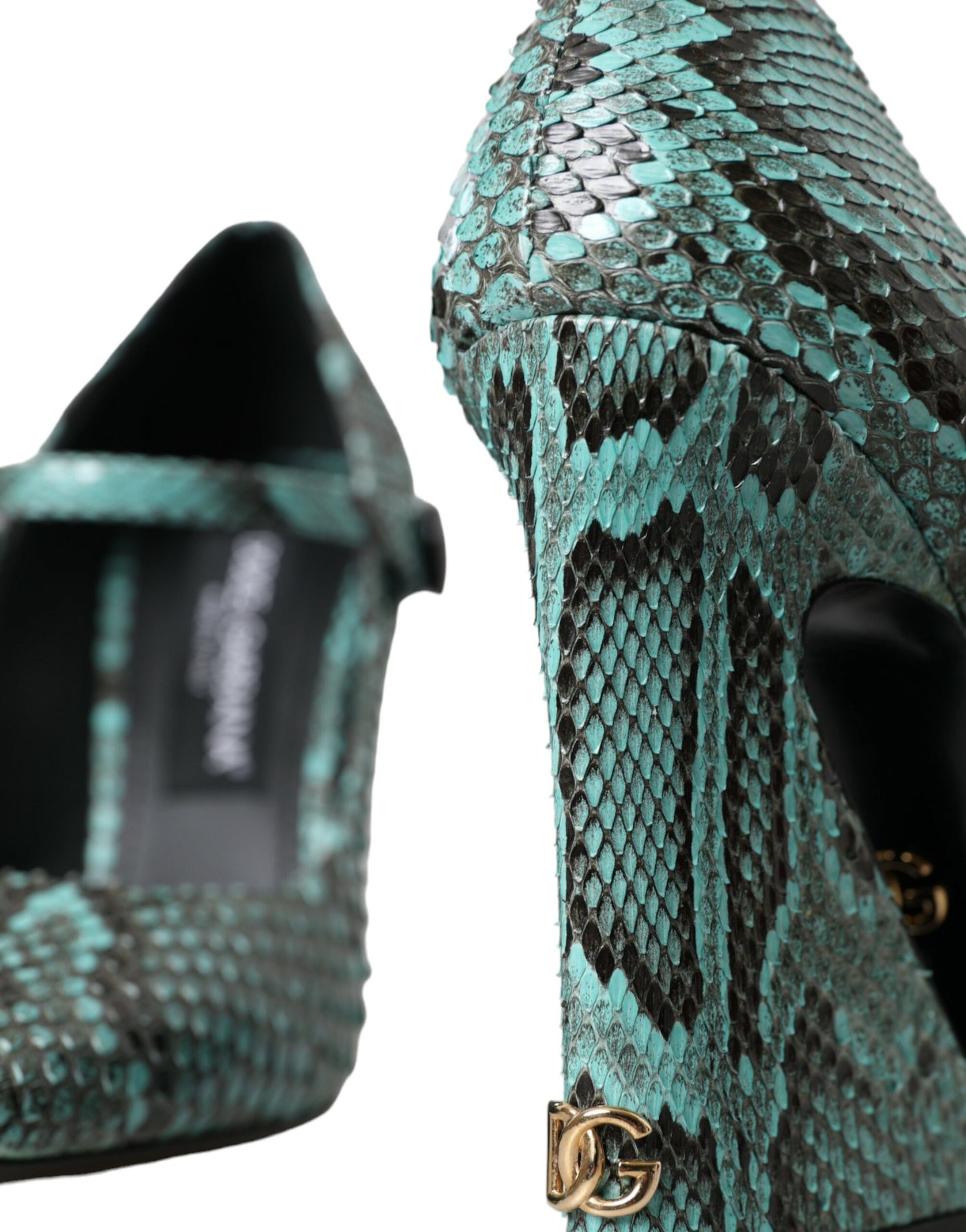 Dolce & Gabbana Aqua Python Leather Mary Jane Pumps Shoes EU39/US8.5