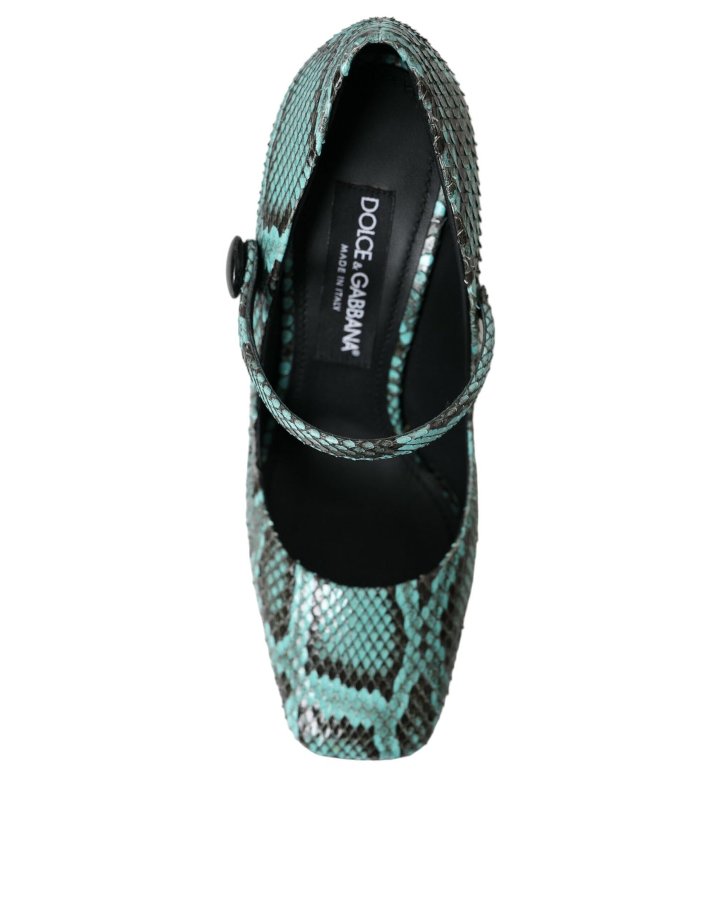 Dolce & Gabbana Aqua Python Leather Mary Jane Pumps Shoes EU39/US8.5