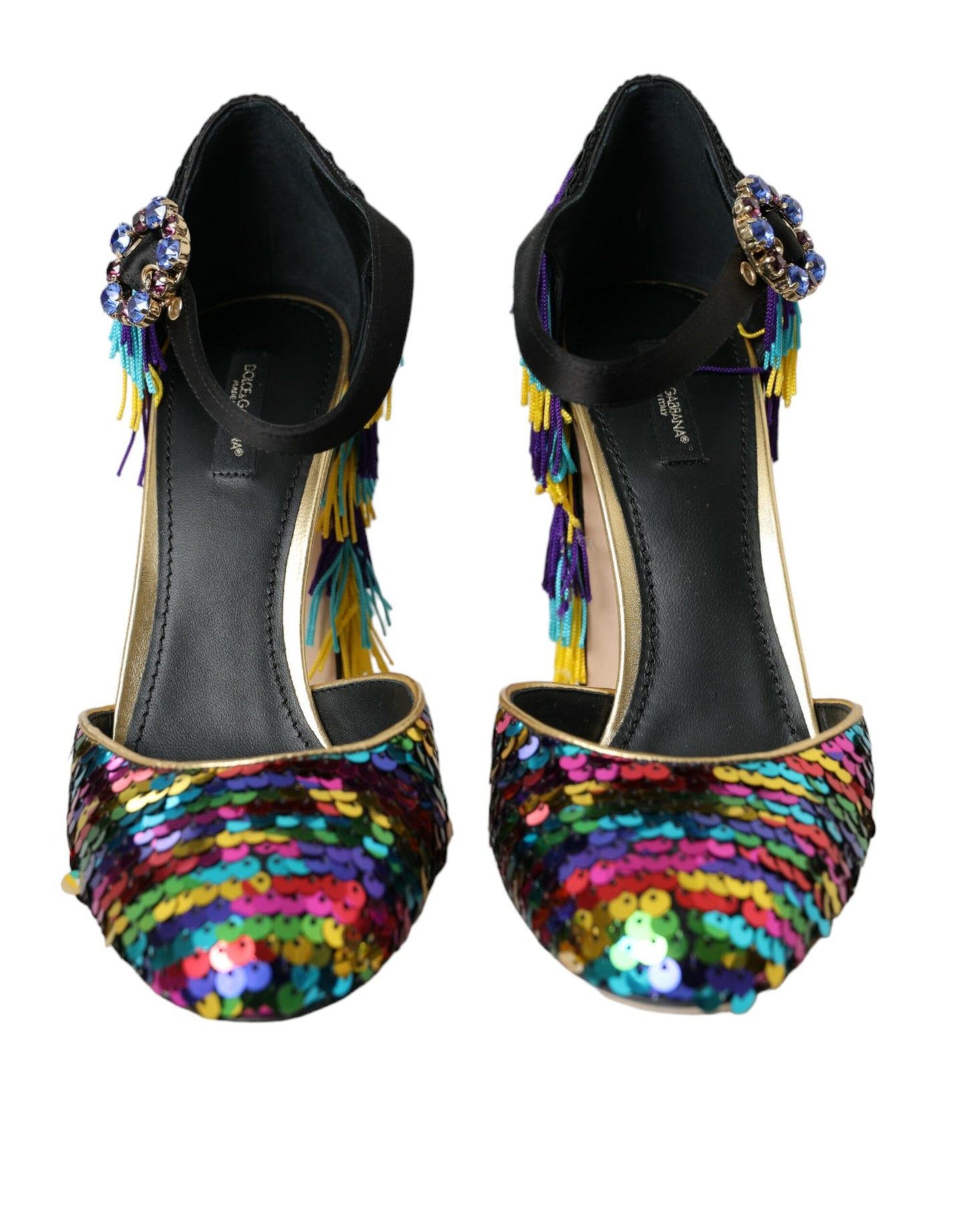 Dolce & Gabbana Multicolor Sequin Crystal Mary Jane Shoes EU40 / US9.5