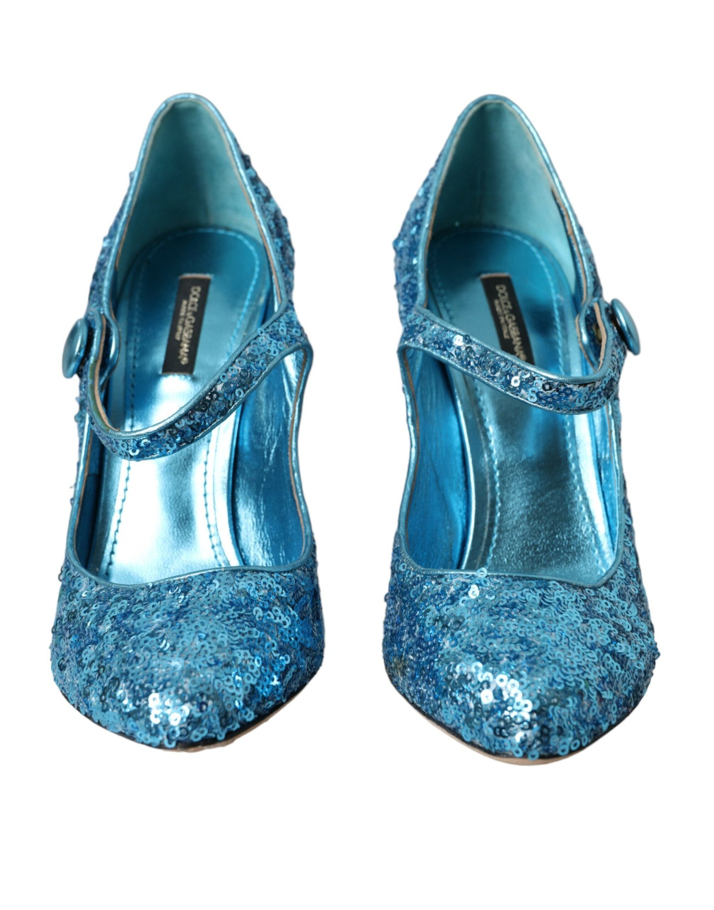 Dolce & Gabbana Blue Sequin Mary Jane Pumps High Heels Shoes EU39 / US8.5