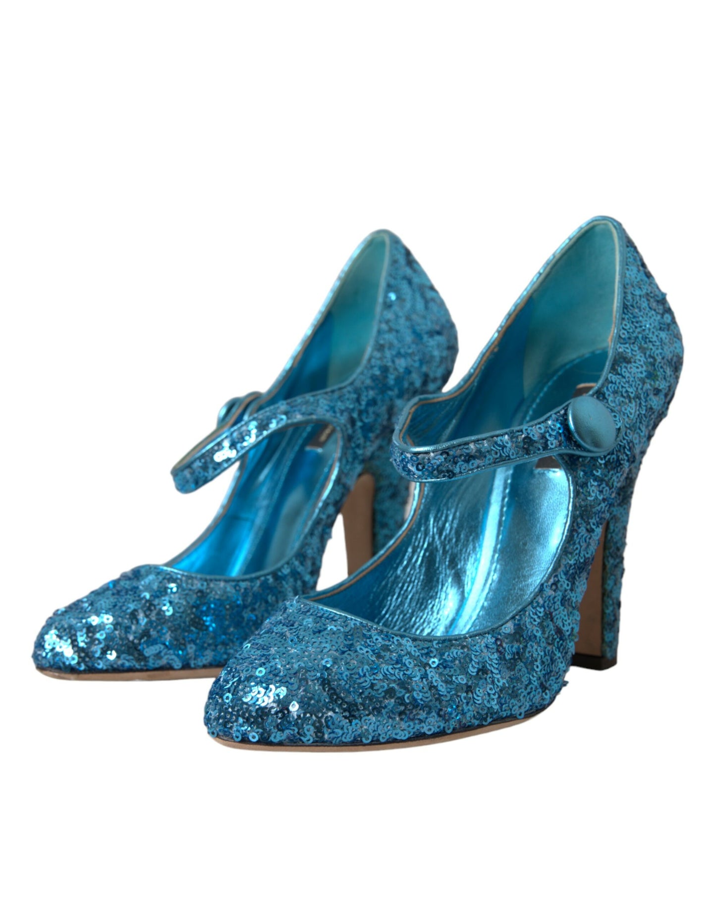 Dolce & Gabbana Blue Sequin Mary Jane Pumps High Heels Shoes EU39 / US8.5