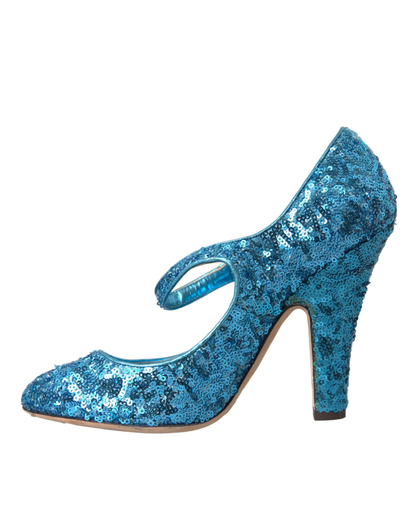 Dolce & Gabbana Blue Sequin Mary Jane Pumps High Heels Shoes EU39 / US8.5