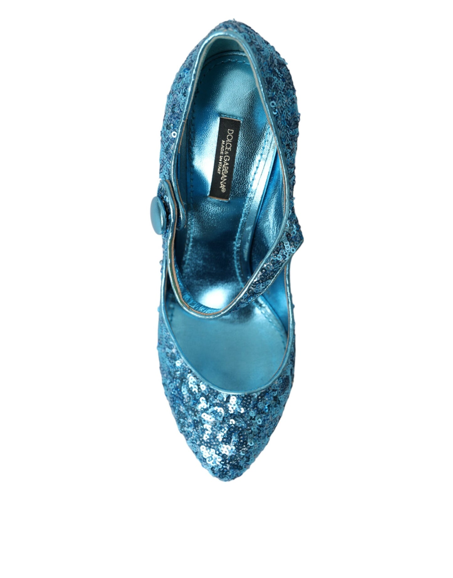 Dolce & Gabbana Blue Sequin Mary Jane Pumps High Heels Shoes EU39 / US8.5