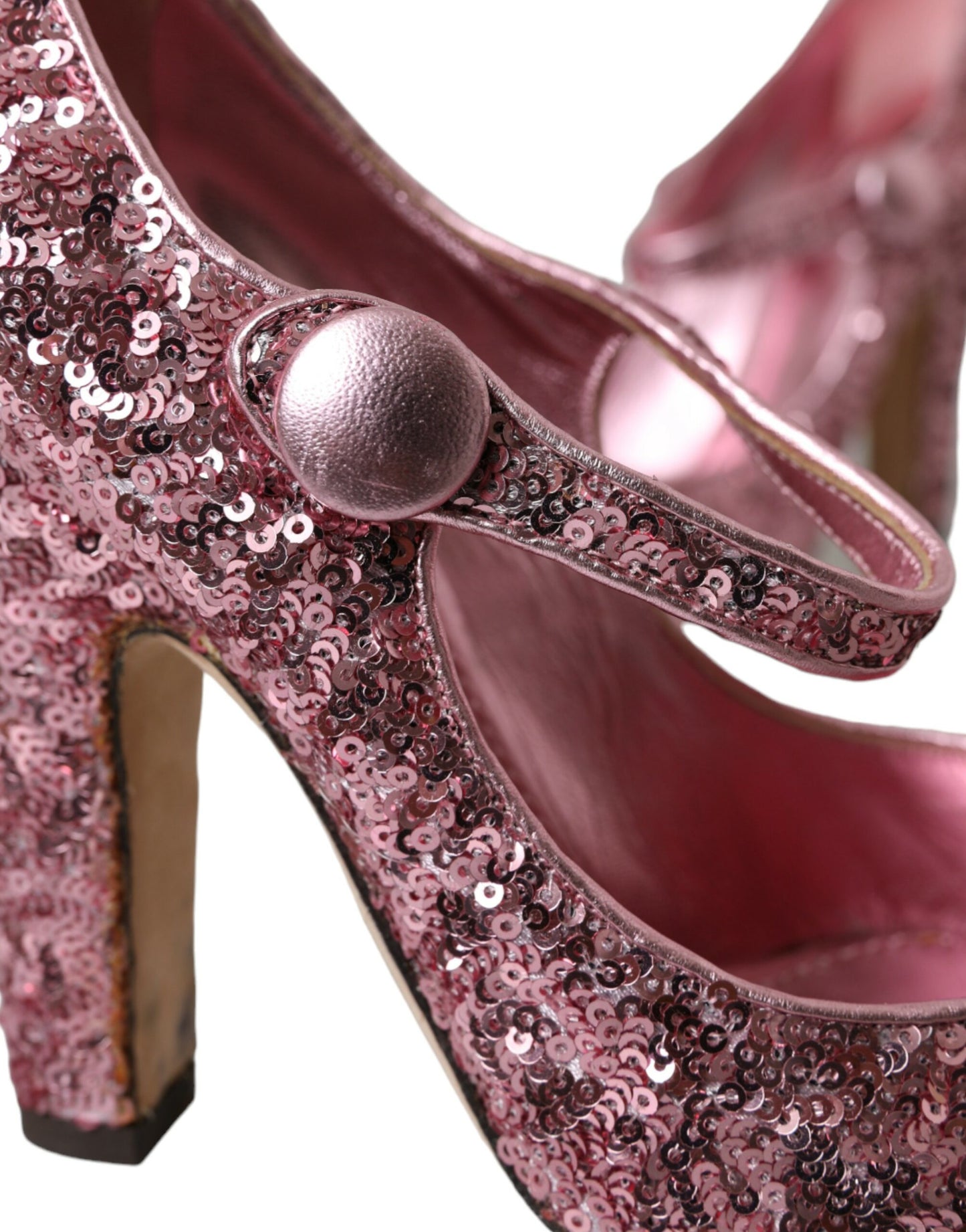 Dolce & Gabbana Pink Sequin Mary Jane Pumps High Heels Shoes EU39 / US8.5