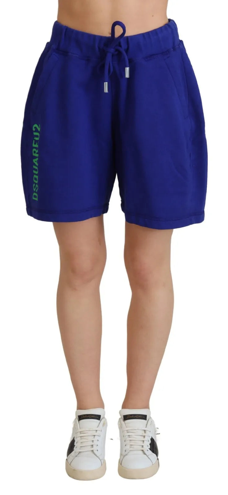 Dsquared² Blue Logo Cotton High Waist Sweatshorts Shorts IT38 | XS