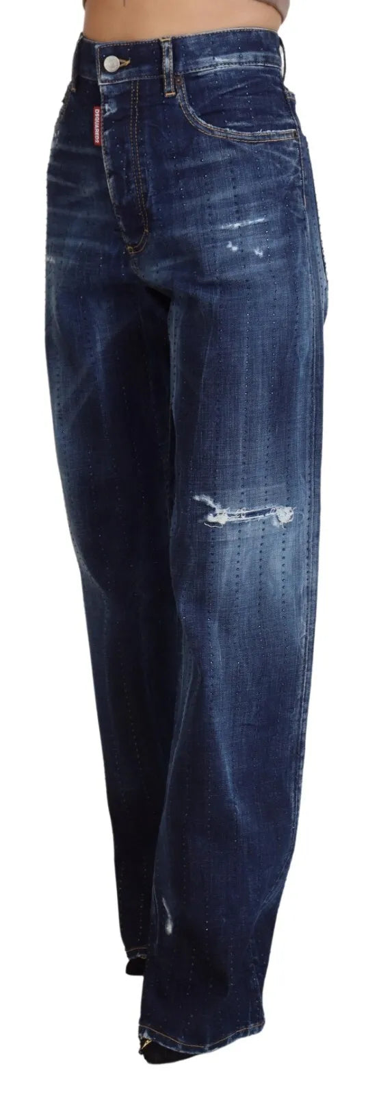 Dsquared² Blue High Waist Straight Denim Jeans San Diego IT38 | XS