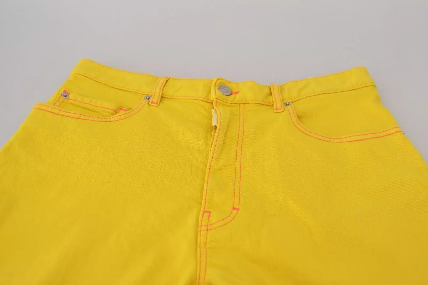 Dsquared² Yellow Cotton High Waist Baggy Women Hotpants Shorts IT38 | XS