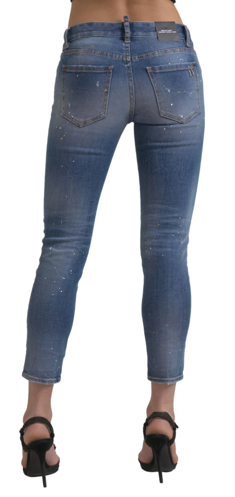 Dsquared² Blue Mid Waist Cropped Twiggy Denim Jeans IT38 | XS