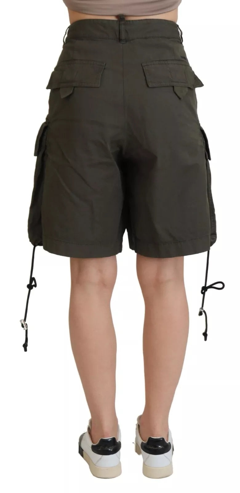 Dsquared² Green High Waist Cargo Bermuda Women Shorts IT38 | XS