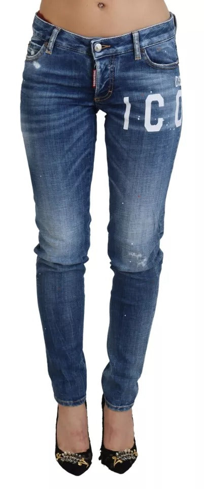 Dsquared² Blue Icon Low Waist Skinny Jennifer Denim  Jeans IT38 | XS