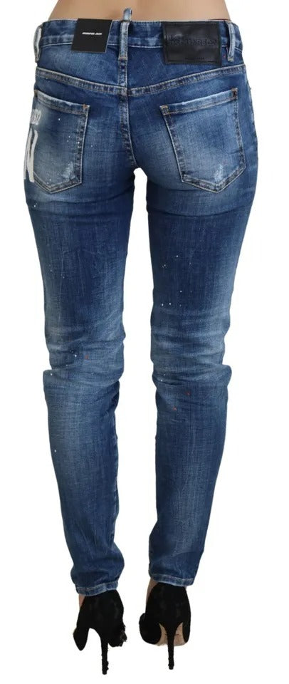 Dsquared² Blue Icon Low Waist Skinny Jennifer Denim  Jeans IT38 | XS