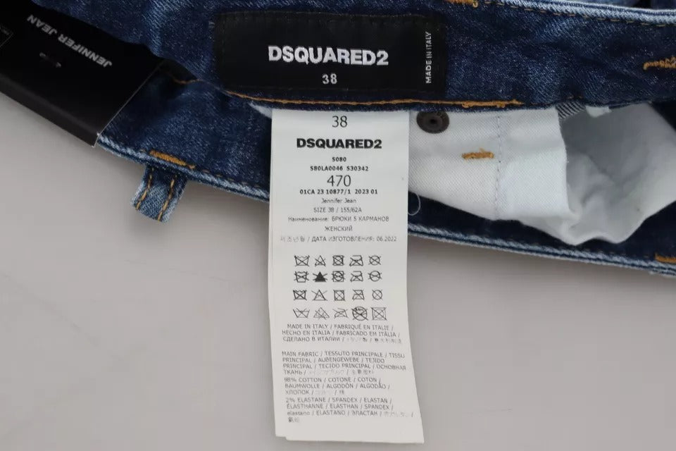 Dsquared² Blue Icon Low Waist Skinny Jennifer Denim  Jeans IT38 | XS