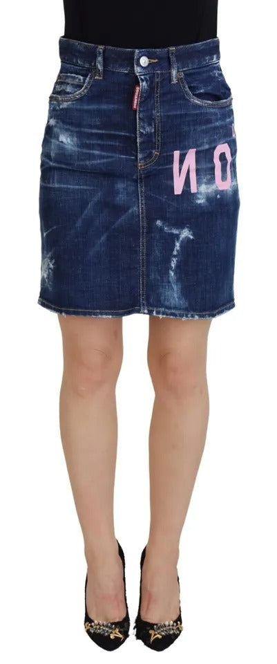 Dsquared² Blue Icon High Waist Denim Mini Boston Jean Skirt IT38 | XS