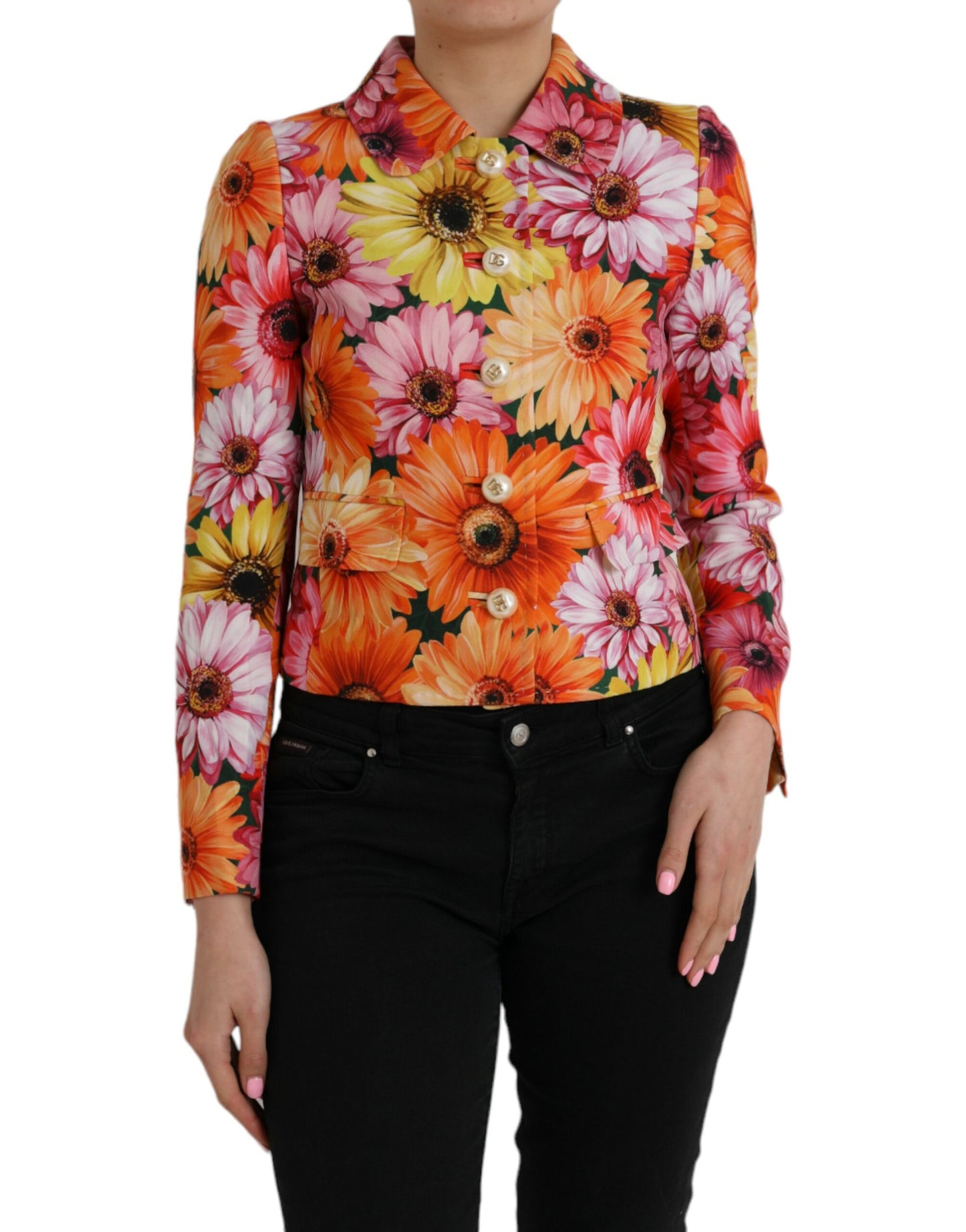 Dolce & Gabbana Multicolor Floral Brocade Blazer Coat Jacket IT36 / XS