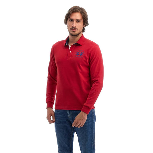 La Martina Red Cotton Polo Shirt