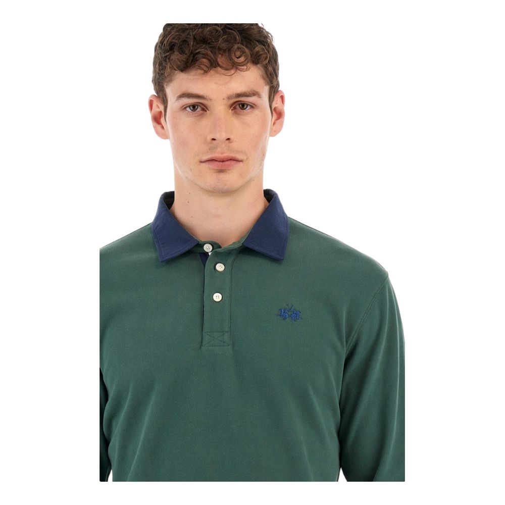 La Martina Green Cotton Polo Shirt