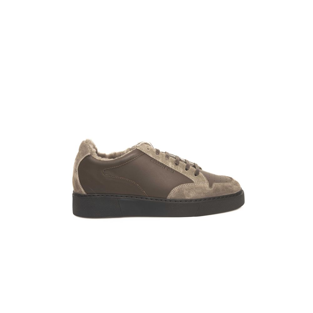 Cerruti 1881 Beige Leather Men Sneaker EU39 | US6