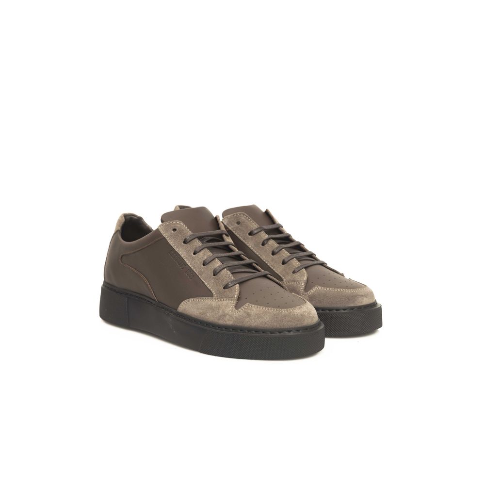 Cerruti 1881 Beige Leather Men Sneaker EU41 | US8