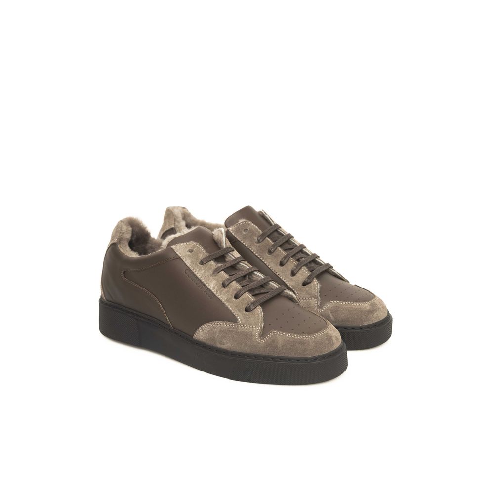 Cerruti 1881 Beige Leather Men Sneaker EU39 | US6