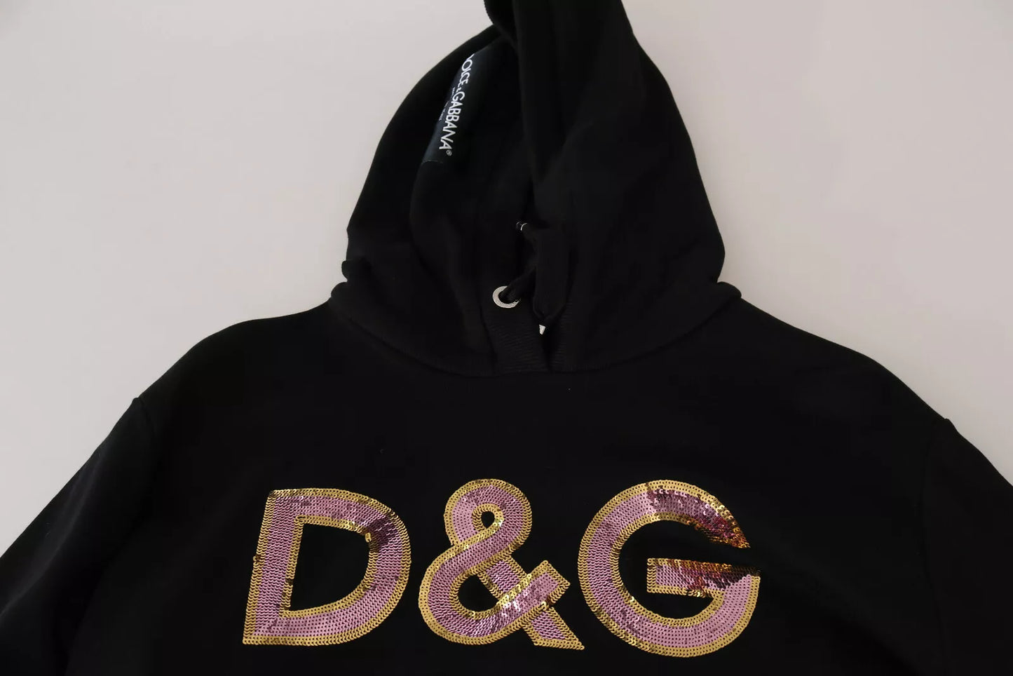 Dolce & Gabbana DG Sequined Hooded Pullover Sweater IT44 / L