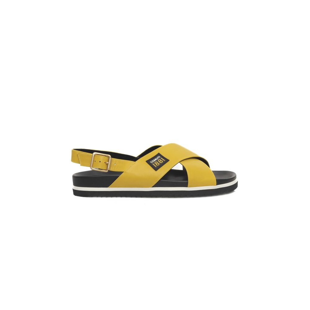 Cerruti 1881 Yellow Calf Leather Women Sandal EU38 | US8