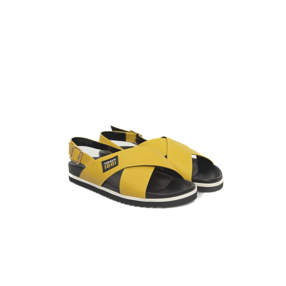 Cerruti 1881 Yellow Calf Leather Women Sandal EU38 | US8