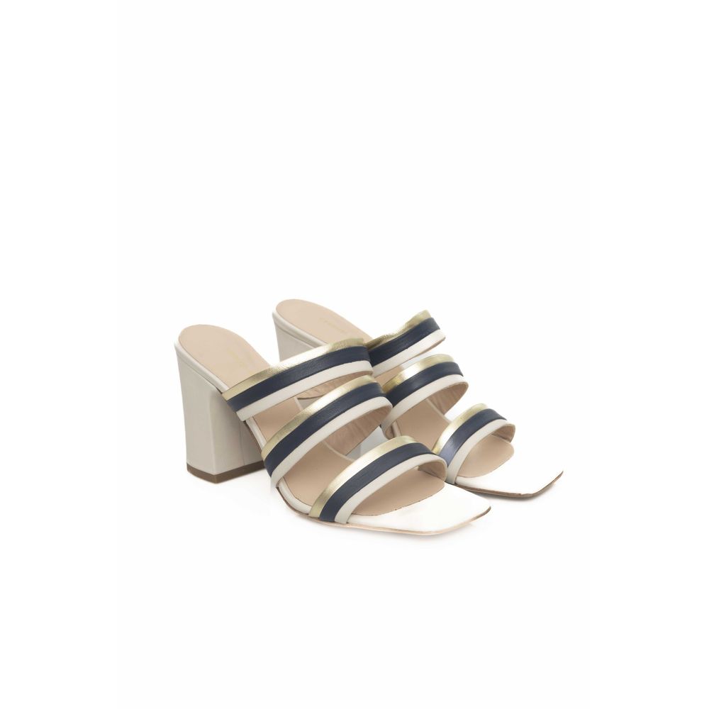 Cerruti 1881 White Goat Leather Women Sandal EU38 | US8