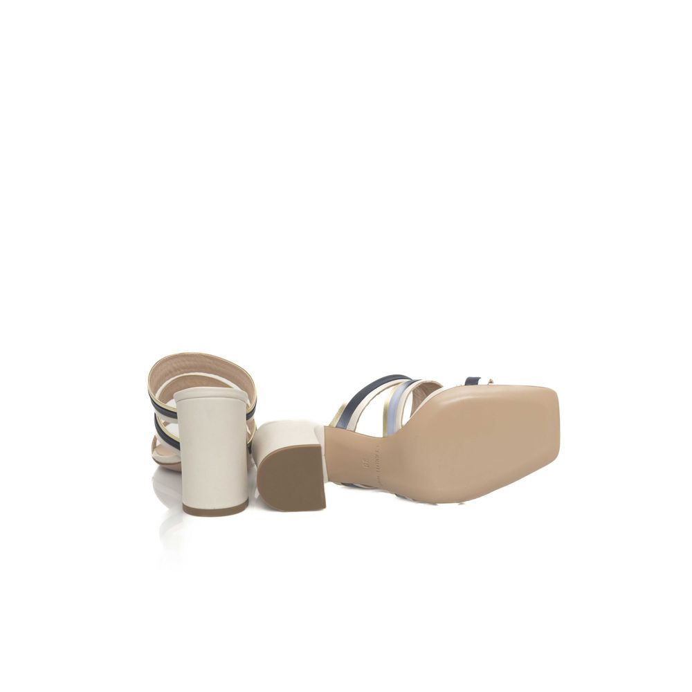 Cerruti 1881 White Goat Leather Women Sandal EU38 | US8