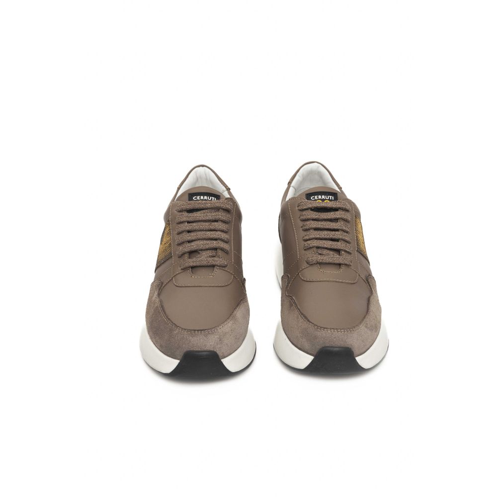 Cerruti 1881 Beige Leather Women Sneaker EU37 | US7