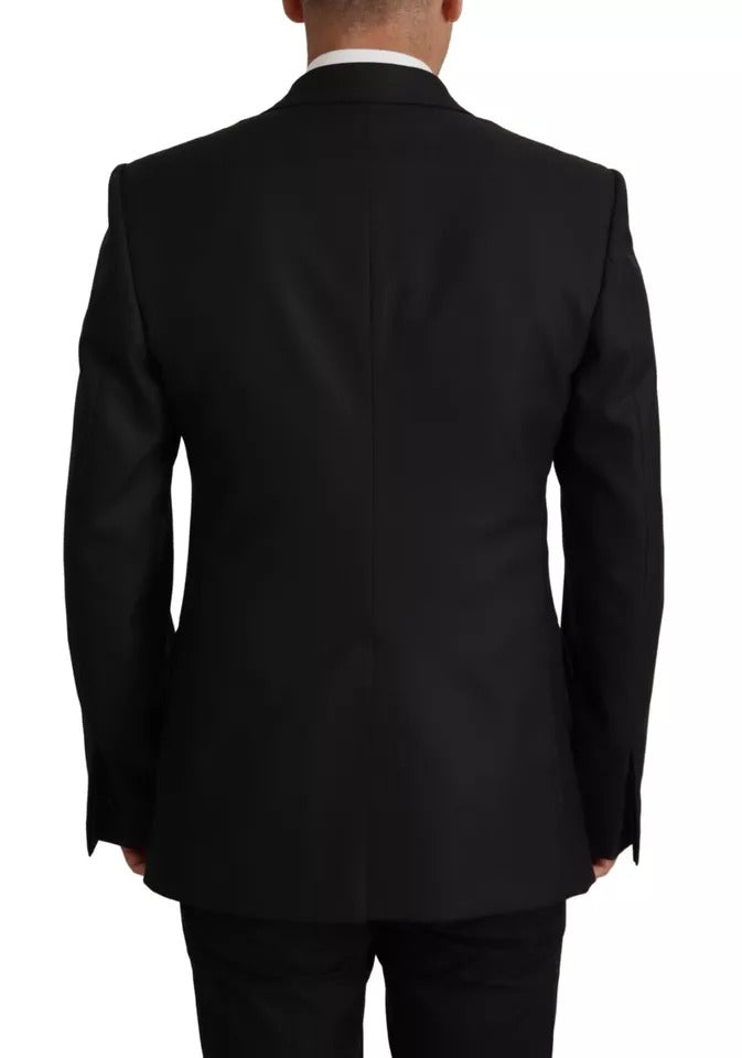 Dolce & Gabbana Black Polyester Single Breasted BlazerJacket IT48 / M